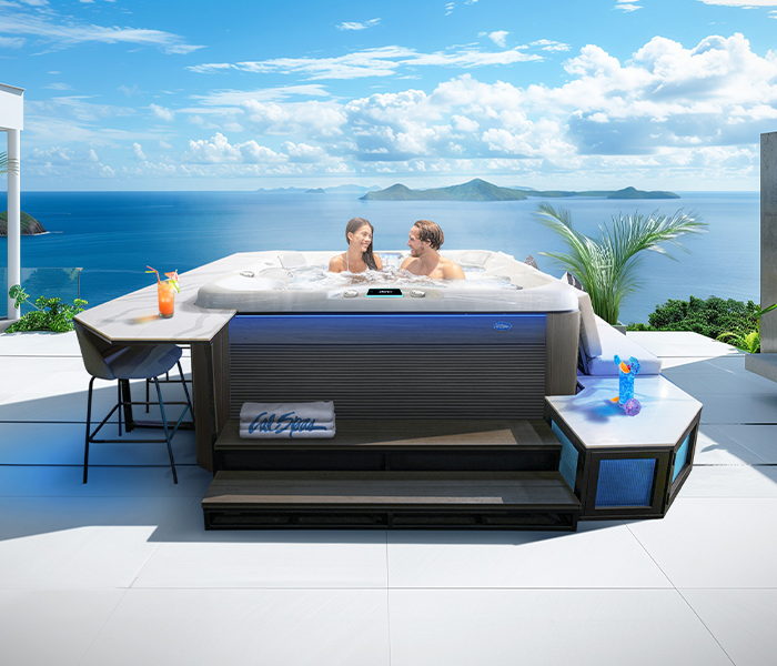 Calspas hot tub being used in a family setting - New York
